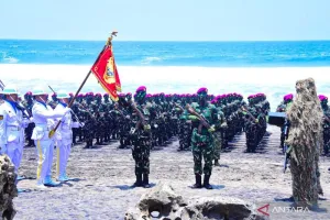 752 Prajurit TNI AL Tempuh 350 Km demi Baret Ungu Marinir