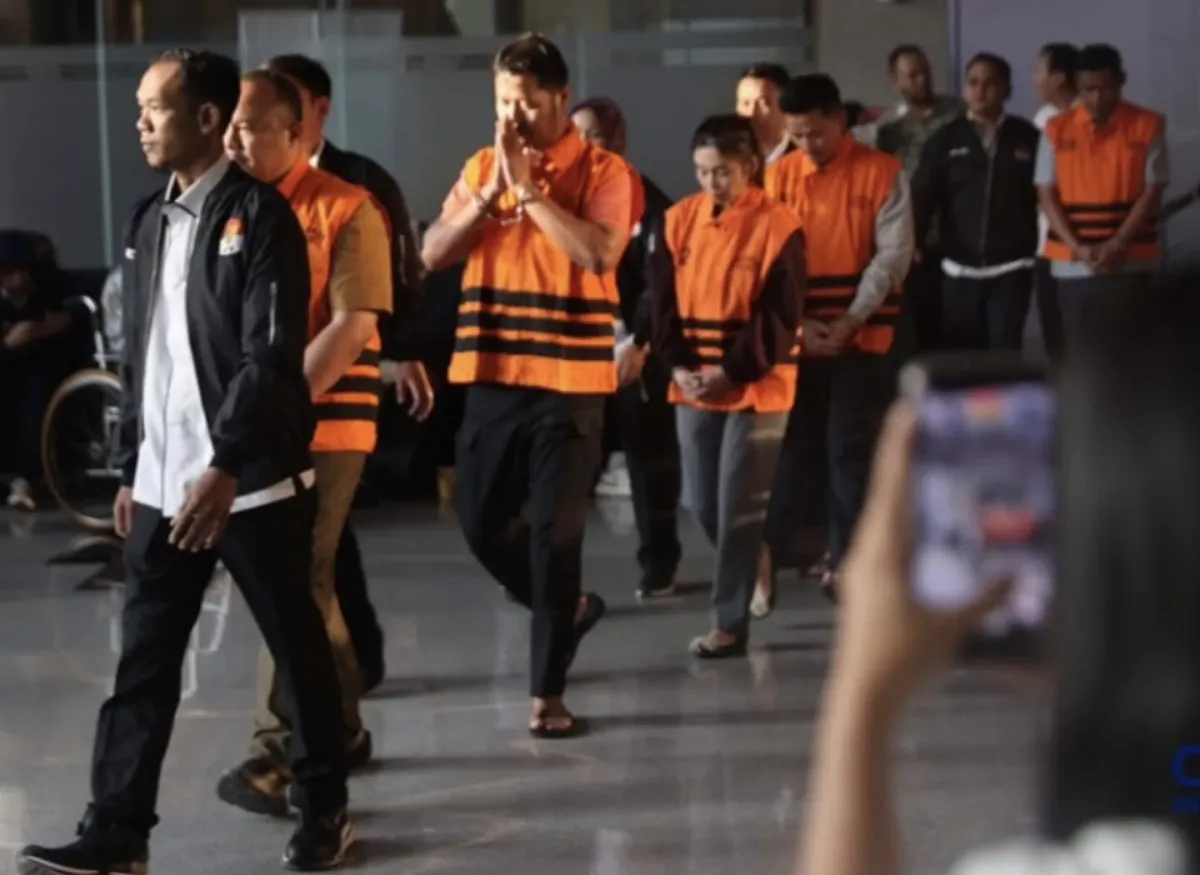 Para tersangka kasus korupsi Dana Siap Pakai (DSP) BNPB senilai Rp148 miliar