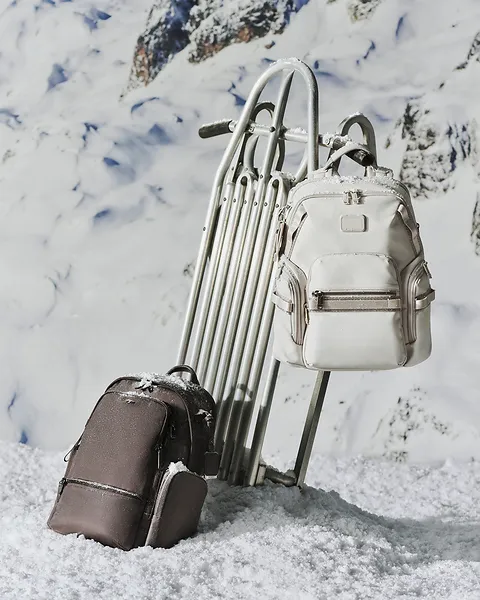 Voyageur Celina Backpack in Mink and Navigation Backpack in Glacier White Voyageur Celina Backpack in Mink and Navigation Backpack in Glacier White