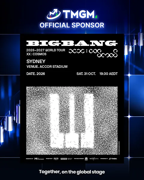 TMGM Dukung Konser "BIGBANG 2026-2027 WORLD TOUR <XX : COSMOS>" di Sydney sebagai Sponsor Resmi Perdagangan Finansial Daring