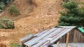 Tanah longsor ini melanda di kawasan tambang mineral di Desa Tulabolo, Kecamatan Suwawa Timur. (Dok. BPBD Kabupaten Bone Bolango)
