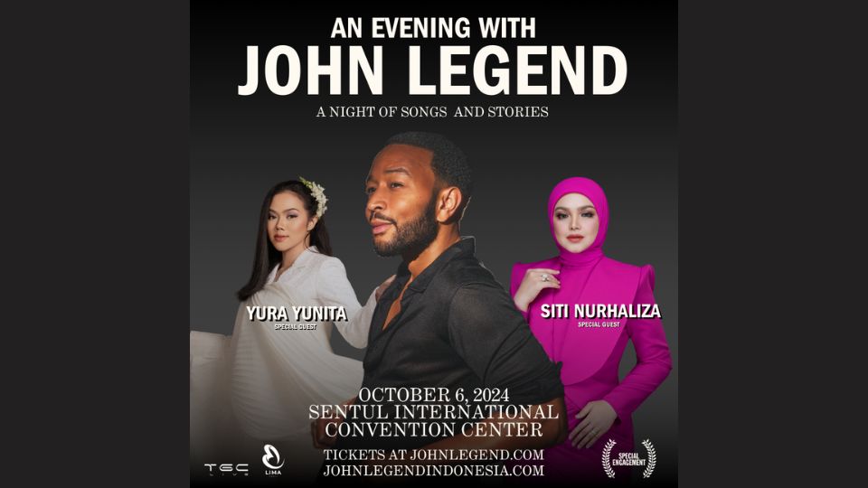John Legend Hadirkan Malam Penuh Kisah dan Lagu, Ditemani Siti Nurhaliza & Yura Yunita pada 6 Oktober 2024