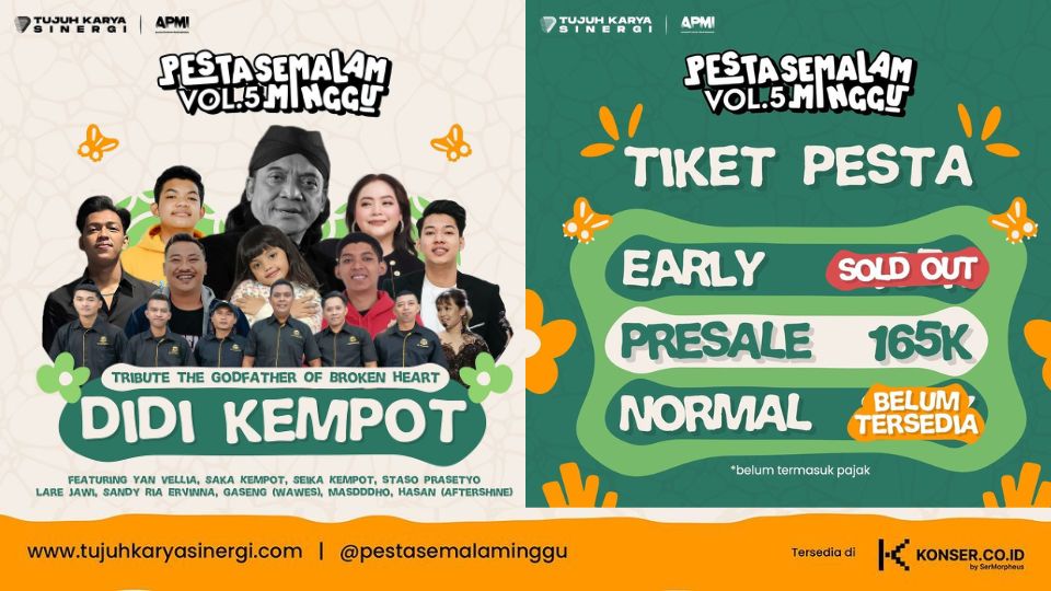 Jangan Lewatkan! Tribute Didi Kempot di Pesta Semalam Minggu Vol.5 – Penampilan Seika Kempot, Gaseng (Wawes), dan Tiket Presale