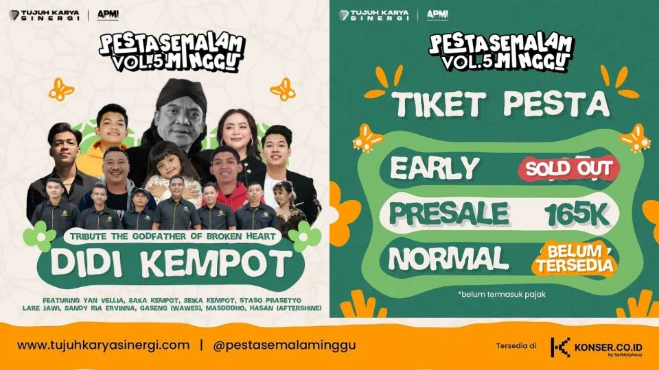 Jangan Lewatkan! Tribute Didi Kempot di Pesta Semalam Minggu Vol.5 – Penampilan Seika Kempot, Gaseng (Wawes), dan Tiket Presale
