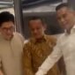 Menteri Energi dan Sumber Daya Mineral (ESDM) Bahlil Lahadalia bersama Ketua Umum Kadin 2021-2026 Arsjad Rasjid, dan Ketua Umum Kadin hasil Munaslub 2024 Anindya Bakrie. (Tangkapan Layar X.com @anasurbaningrum)

