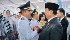 Presiden RI Prabowo Subianto dalam acara Pelantikan Kepala Daerah, Gubernur dan Walikota di Istana Negara, Jakarta. (Facebook.com @Setkab RI)