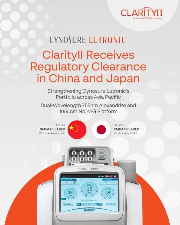 Cynosure Lutronic Perkuat Posisi di Asia Pasifik -- Kawasan Perangkat Estetika Medis dengan Pertumbuhan Tercepat di Dunia, Melalui Perolehan Dua Izin Regulasi Clarity II™ di Tiongkok dan Jepang pada Februari 2026