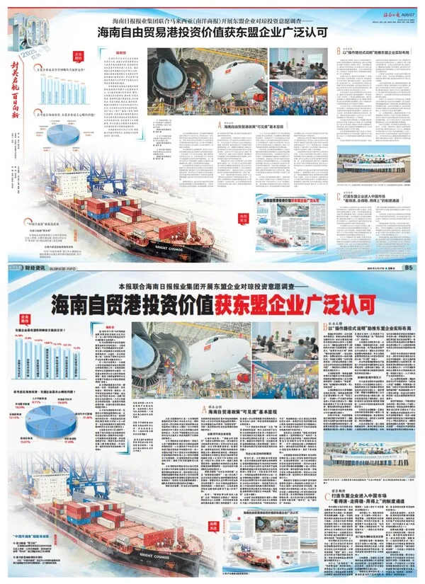 Hainan Daily Press Group dan Nanyang Siang Pau asal Malaysia Luncurkan Survei Investasi ASEAN, Bertepatan dengan 100 Hari Sistem Kepabeanan Khusus yang Diterapkan Hainan FTP