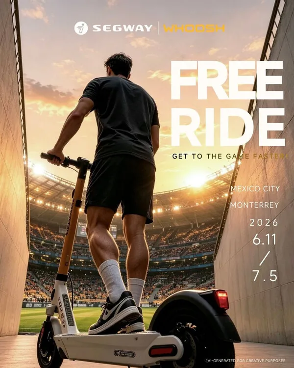 Segway dan Whoosh Luncurkan Program "Free Ride" di Meksiko Selama Piala Dunia 2026 Berlangsung, Dukung Mobilitas Perkotaan