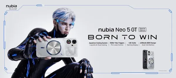 nubia Neo 5 GT Special Edition Meluncur dengan Sistem Pendingin Aktif Berbasis Cairan dan Udara yang Pertama di Kelasnya