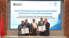 Acwa menandatangani perjanjian pengembangan bersama dengan PT GARAM untuk proyek integrasi desalinasi air laut dan garam industri dengan skala utilitas yang pertama di Indonesia